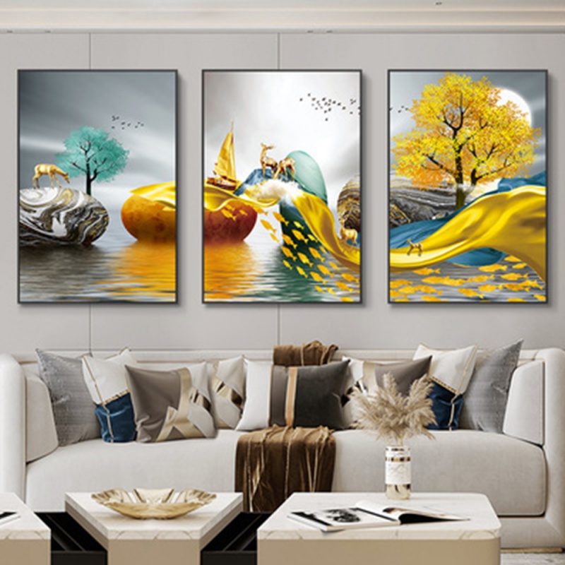 3pcs/Set frameless 3 Nordic Lu - đánh giá và giá Abstract Canvas Set
