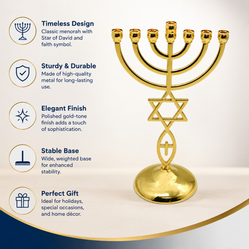 Hanukkah Seven-Headed Candle H - đánh giá và giá Candle Holder Decor