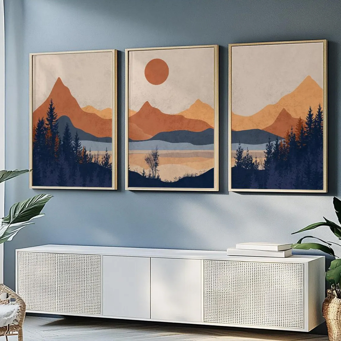 3pcs/Set frameless,Terracotta  - đánh giá và giá Abstract Canvas Set
