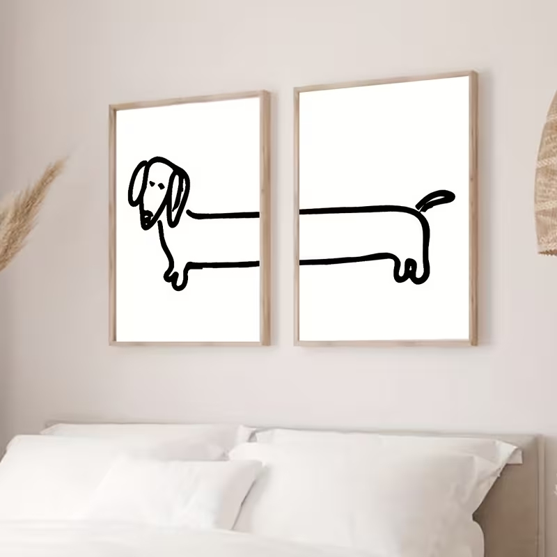 2PCS Modern Dachshund  Funny D - đánh giá và giá Interior Design Living Room
