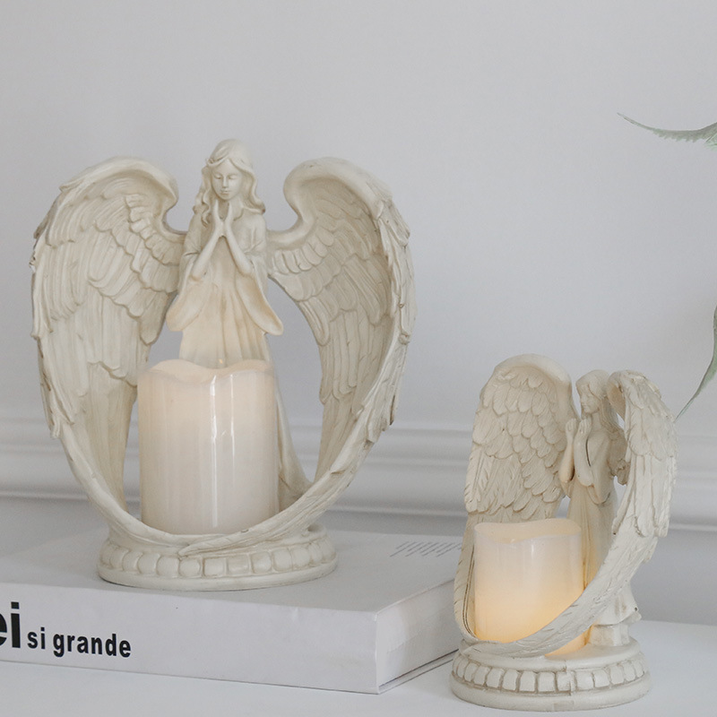 WW resin angel electronic cand - đánh giá và giá Candle Holder Decor