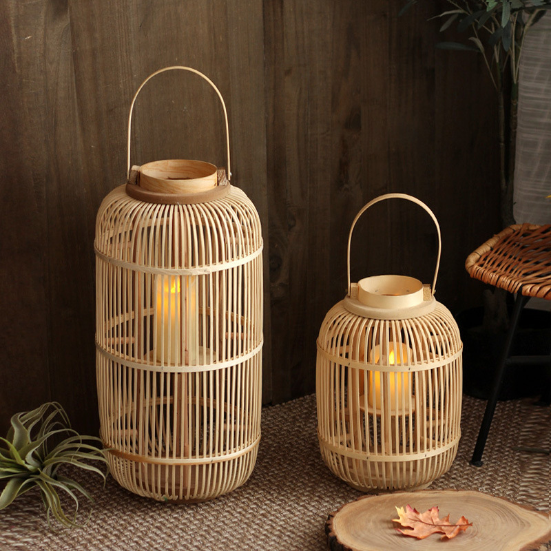 Handmade Bamboo Wind Lamp Floo - đánh giá và giá Candle Holder Decor