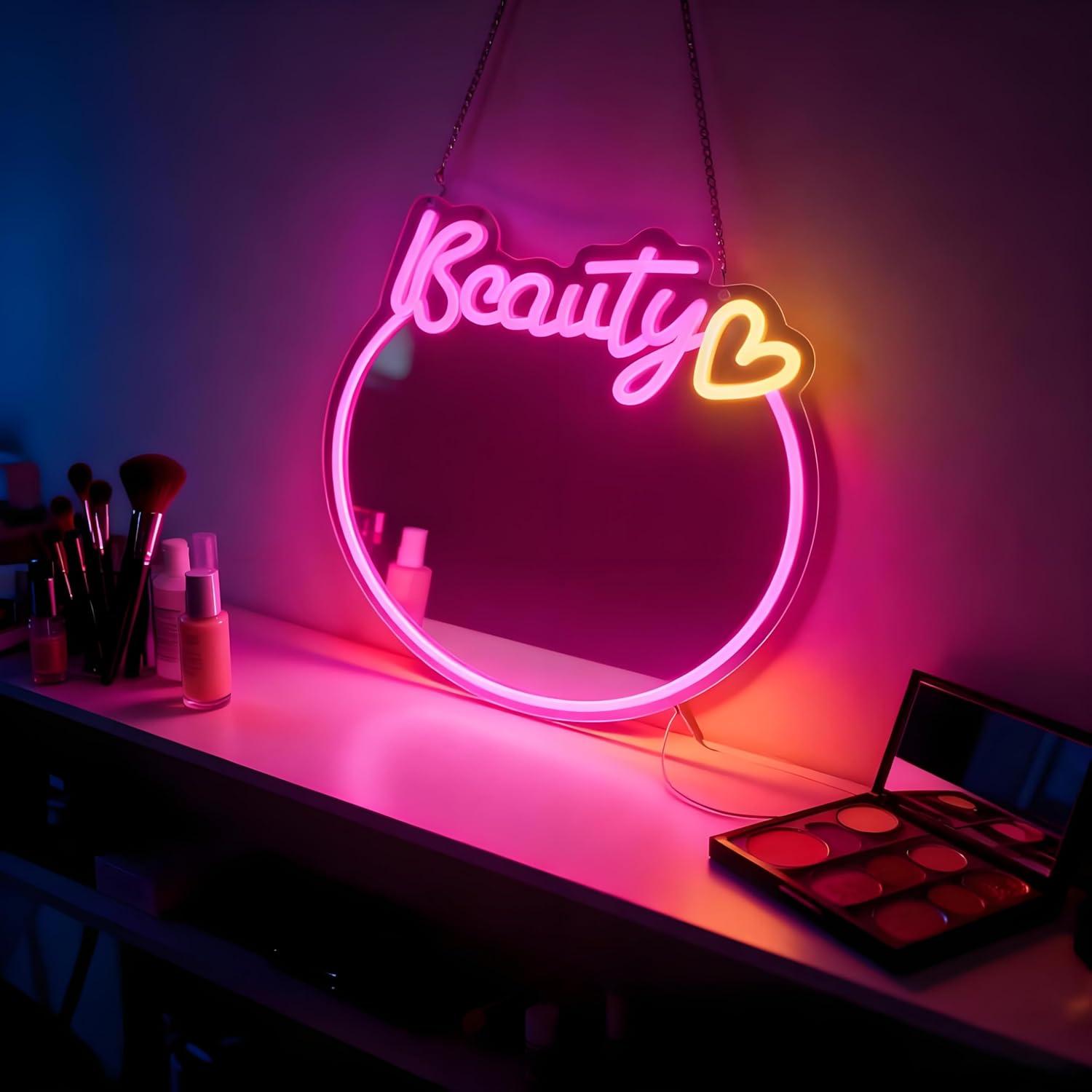 Beauty Mirror Neon Sign USB Di - đánh giá và giá Decorative Mirror
