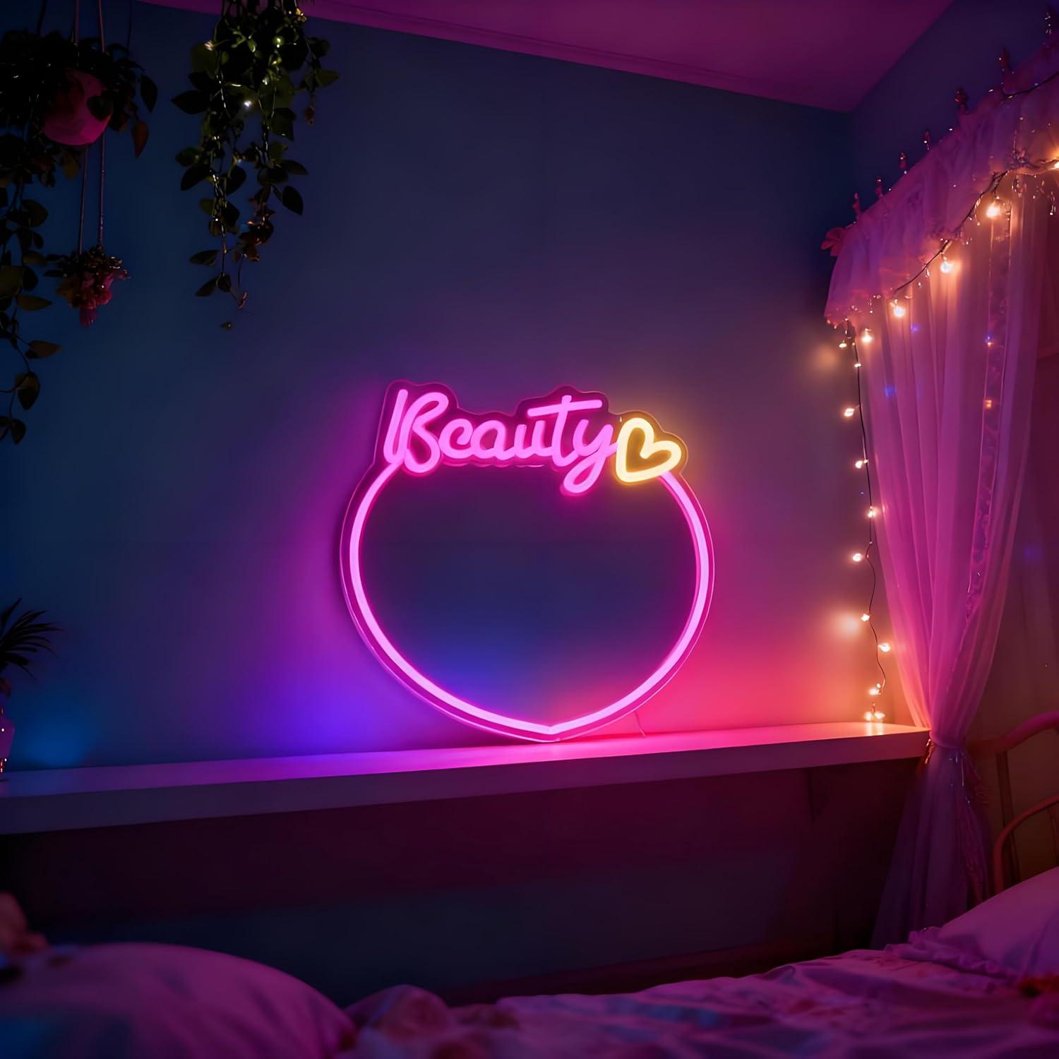 Beauty Mirror Neon Sign USB Di - đánh giá và giá Decorative Mirror