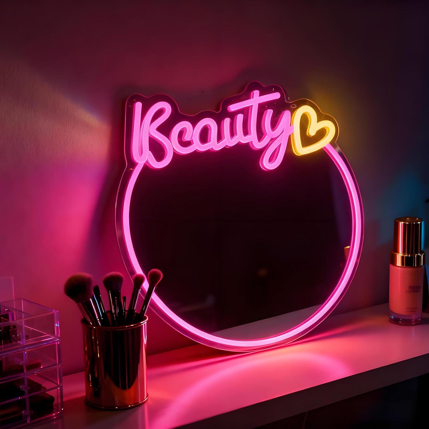 Beauty Mirror Neon Sign USB Di - đánh giá và giá Decorative Mirror