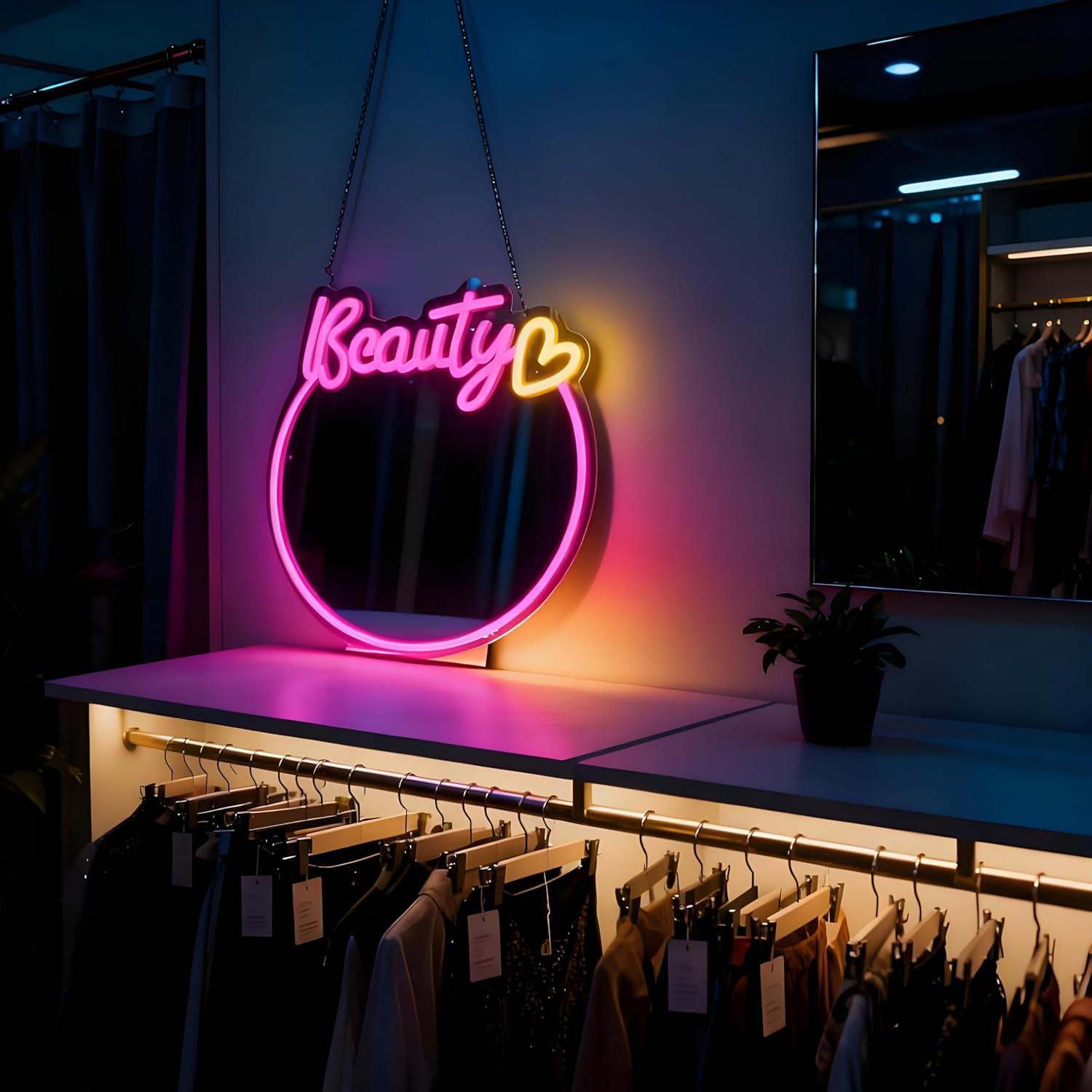 Beauty Mirror Neon Sign USB Di - đánh giá và giá Decorative Mirror