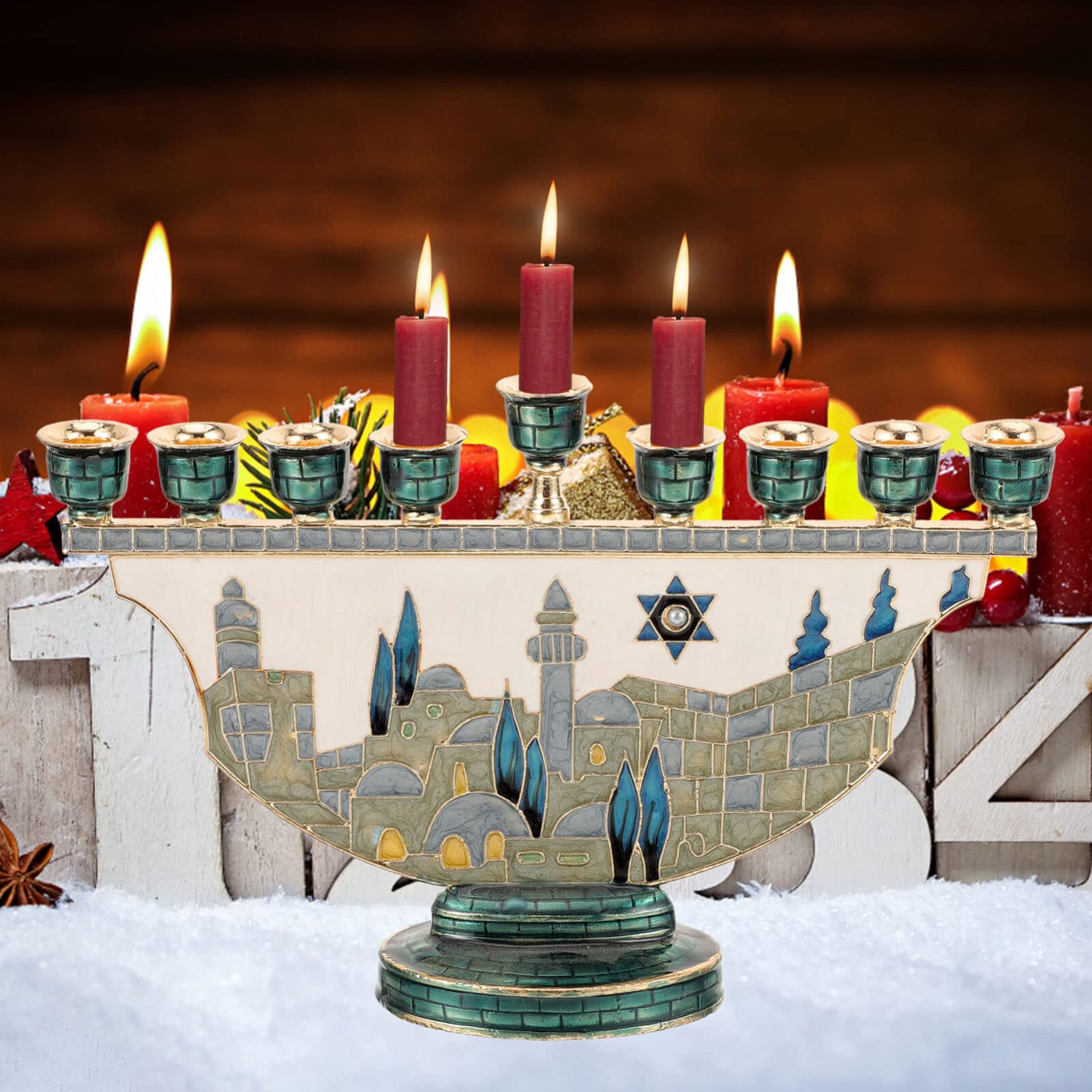 Jerusalem Menorah Hanukkah Can - đánh giá và giá Candle Holder Decor